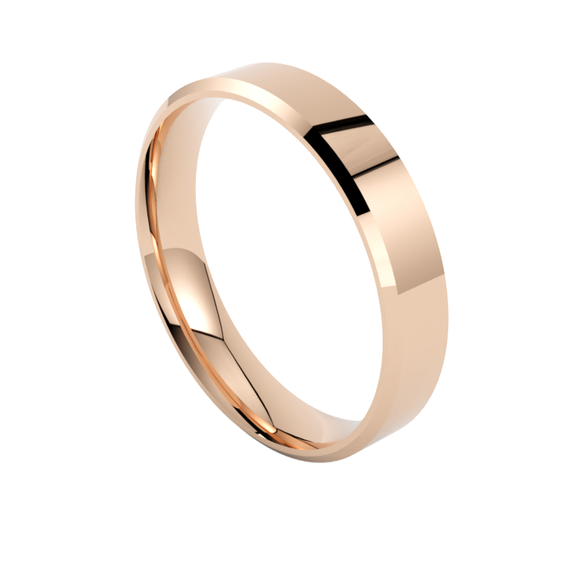 nowoczesna obrączka ślubna różowe złoto 750 szerokość 4,50 mm